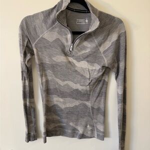 Smartwool Women's Patterned Gray Quarter Zip